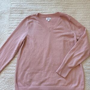 Croft & Barrow Pink V-Neck Sweater